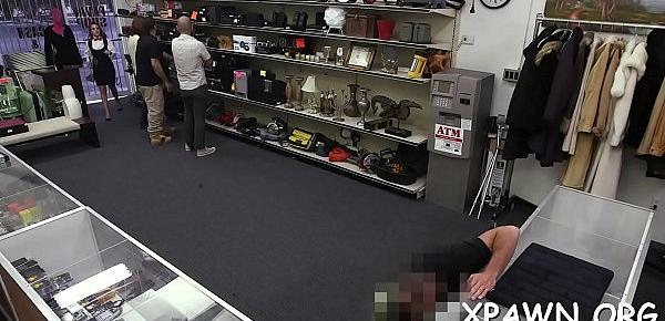  Awesome little slut is in the shop having some sex in shop